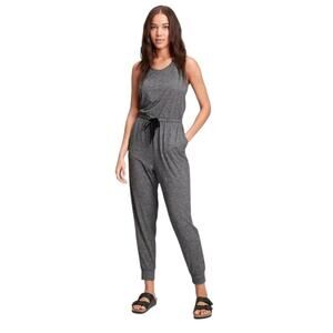 Gap Fit Brushed Tech Jersey Gray Tank Top Sleeveless Jumpsuit Plus XXL Stretchy